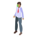 Lobbyist money manager icon isometric vector. Pr campaign