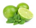 Lobes of lime with mint
