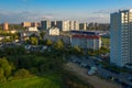 Aerial view of the outskirts of a residential neighborhood