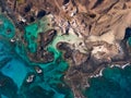 Lobos Island aerial top view Royalty Free Stock Photo