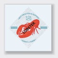 Lobster. Best fresh seafood. Vector illustration emblem or logo Royalty Free Stock Photo
