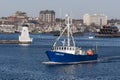 Lobster boat Direction going fishing Royalty Free Stock Photo