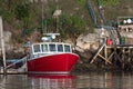 Lobster boat docked in early autumn in South Bristol, Maine, United States Royalty Free Stock Photo