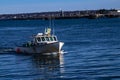 Lobster Boat Heading into Portland Maine Harbor Royalty Free Stock Photo