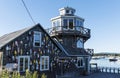 Lobster Buoys on The Clarence Harding House in Maine Royalty Free Stock Photo