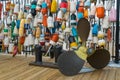 Lobster Buoys Hanging on a Fence