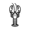 Lobster, cancer, crayfish, crawfish icon. Black line vector isolated icon on white background.