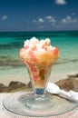 Lobster ceviche Caribbean sea background Nicaragua