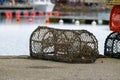 Lobster crates stored on land.. Royalty Free Stock Photo