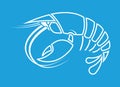 Lobster, crayfish, cancer Crayfish outline shape logo