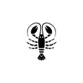 Lobster Delicacy, Underwater Omar, Crustacean. Flat Vector Icon illustration. Simple black symbol on white background