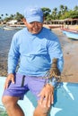 Lobster fisherman on the beach of Los Cobanos