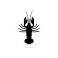 Lobster glyph icon, food and sea, cancer sign