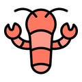 Lobster icon vector flat