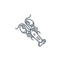 lobster icon vector from food concept. Thin line illustration of lobster editable stroke. lobster linear sign for use on web and Royalty Free Stock Photo