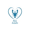 Lobster. Logo. Emblem or symbol. Illustration.