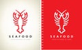 Lobster logo vector. Seafood design.