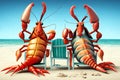 Lobster love. Lovely lobsters on the beach.