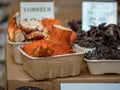 Lobster mushroom on display in marketplace