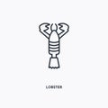 Lobster outline icon. Simple linear element illustration. Isolated line Lobster icon on white background. Thin stroke sign can be