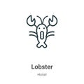 Lobster outline vector icon. Thin line black lobster icon, flat vector simple element illustration from editable restaurant