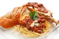 Lobster pasta with tomato sauce Royalty Free Stock Photo