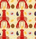 Lobster pattern seamless geometric design