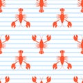 Lobster pattern seamless vector illustration on white background