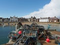 Lobster pot in Stonehaven harbor, Scotland Royalty Free Stock Photo