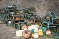 Lobster pots and buoys.