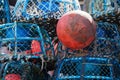 Lobster pots and buoys Royalty Free Stock Photo