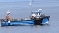 Lobster pots fishing boat at Ballygally Head Antrim Coast Northern Ireland 21/05/20