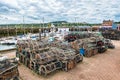 Lobster Pots at Scarborough Harbour, Yorkshire, England. Royalty Free Stock Photo