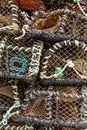 Lobster Pots stacked on Harbour Quayside -6 Royalty Free Stock Photo