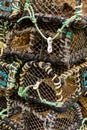 Lobster Pots stacked on Harbour Quayside -2 Royalty Free Stock Photo