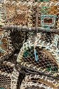 Lobster Pots stacked on Harbour Quayside -3 Royalty Free Stock Photo