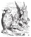 The Lobster Quadrille - Alice`s Adventures in Wonderland original vintage engraving Royalty Free Stock Photo