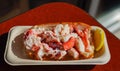 Lobster roll served in Seafood Restaurant Royalty Free Stock Photo