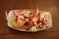 Lobster roll served in Seafood Restaurant Royalty Free Stock Photo