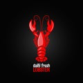 Lobster seafood menu design background
