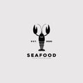 Lobster and seafood Silhouette Icon logo Background vector illustration design Royalty Free Stock Photo