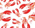 Lobster Seamless Pattern