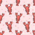 Lobster Seamless Pattern Background