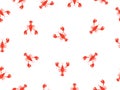 Lobster seamless pattern background. Seafood vector illustration.