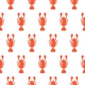 Lobster seamless pattern