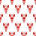 Lobster seamless pattern. Vector illustration