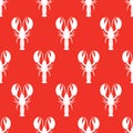 Lobster seamless pattern. Vector illustration