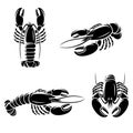 Lobster set. Vector Royalty Free Stock Photo