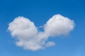 Lobster shaped white puffy cloud in a bright blue sky Royalty Free Stock Photo