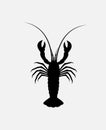 Lobster Silhouette Royalty Free Stock Photo